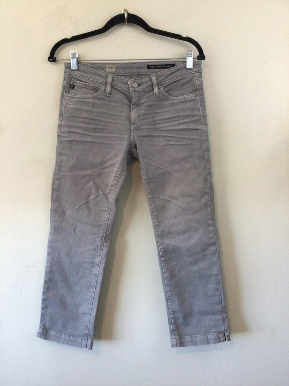 AG Adriano Goldschmied Gray Crop Capri Jeans